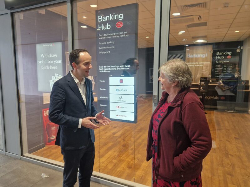 James Murray MP outside Acton banking hub which opened in 2023